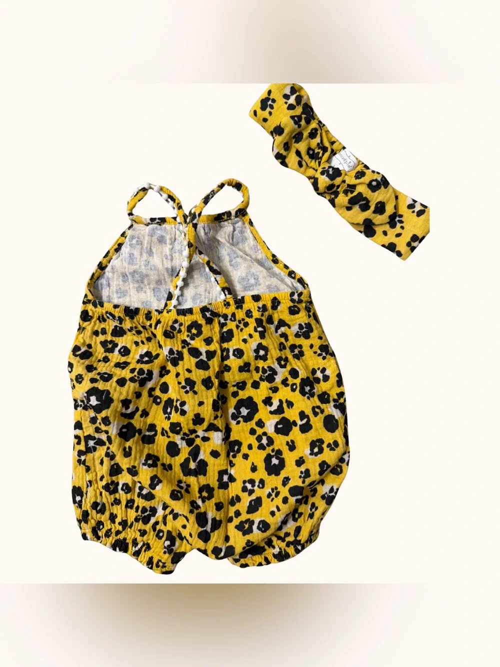 Mud Pie Yellow and Black Leopard Print Baby Headband